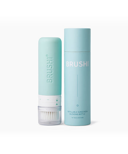 BRUSHI® Refillable Sunscreen Blending Bottle Cinnamon Bay Blue