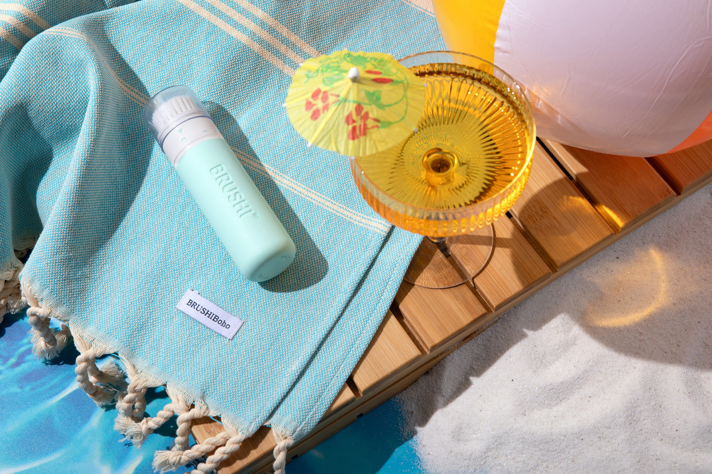 BRUSHI® Refillable Sunscreen Blending Bottle Cinnamon Bay Blue