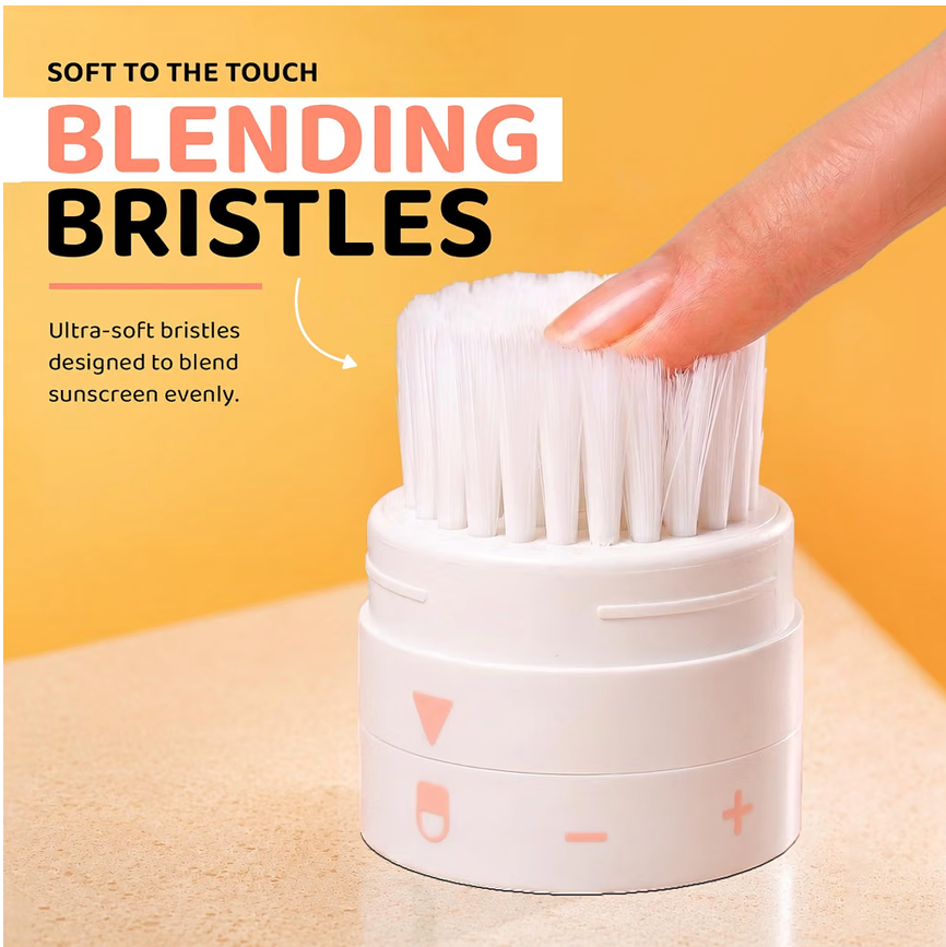 BRUSHI® Refillable Sunscreen Applicator with Blending Brush - Go Pink!